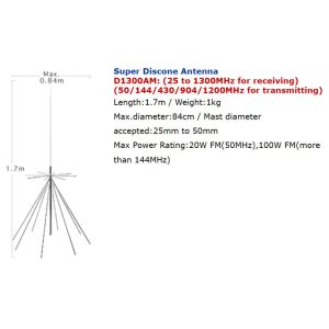 Super Discone Antenna D1300AM
