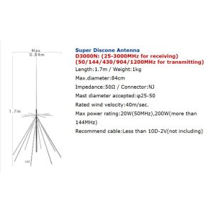 Super Discone Antenna D3000N